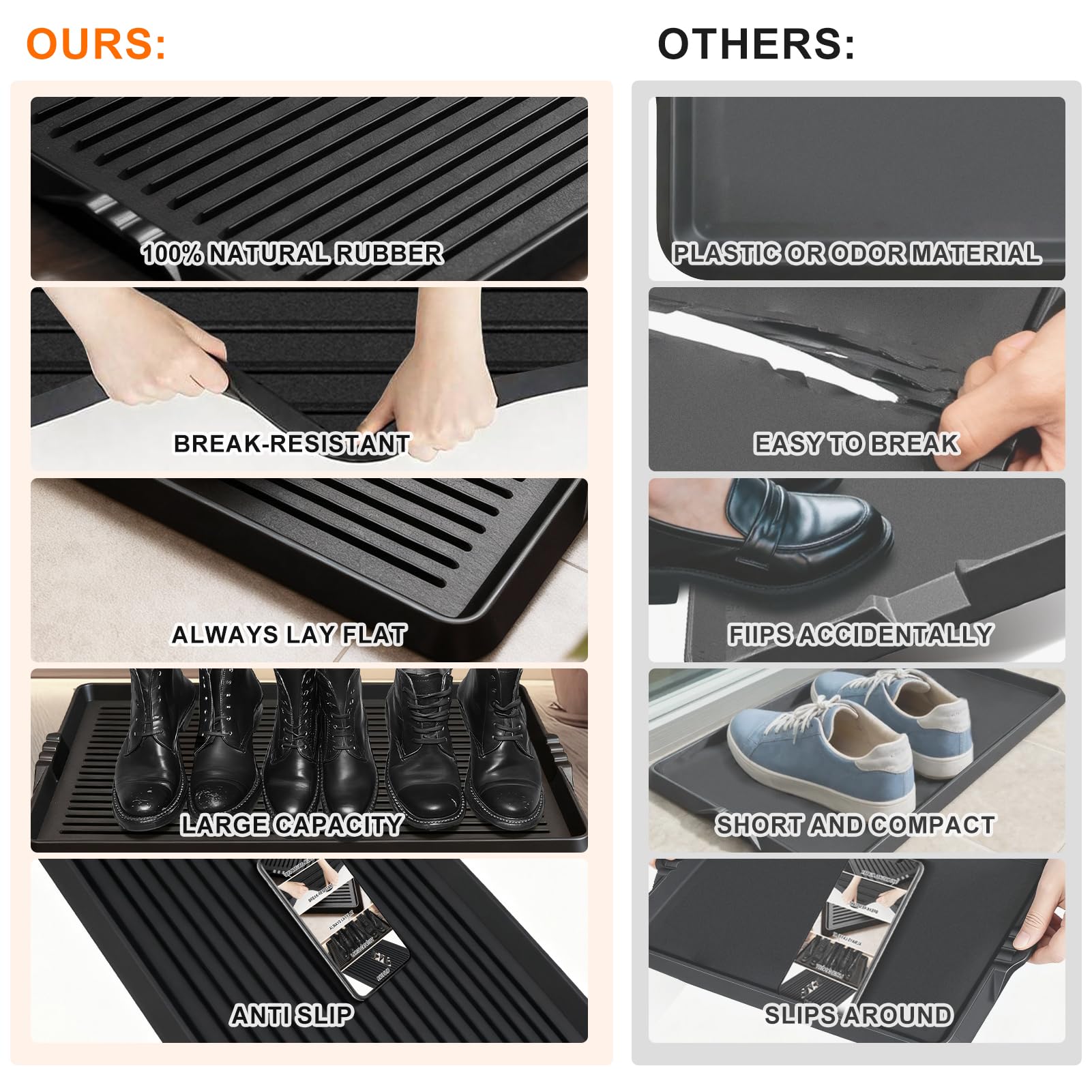 BEHERO boot tray mat indoor/outdoor use for versatile spaces