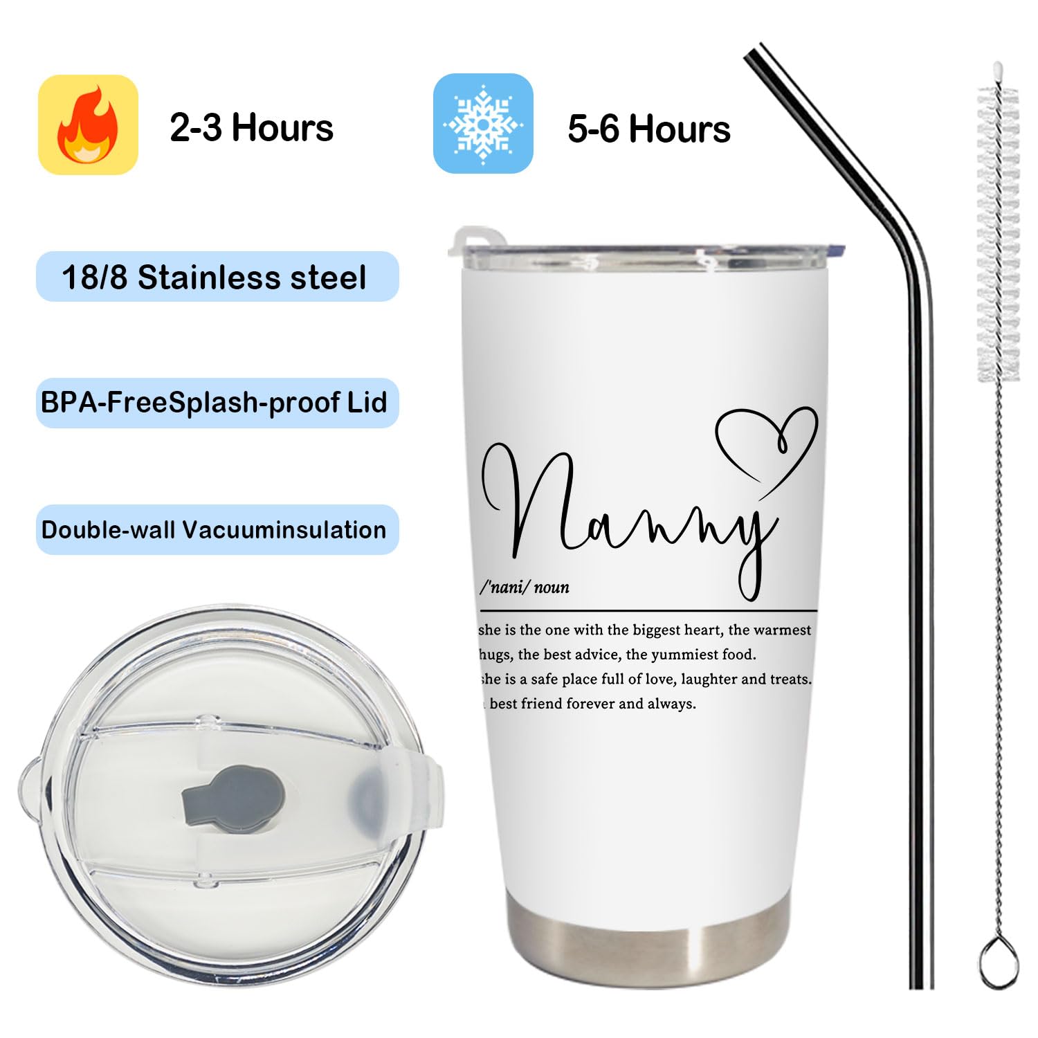 BEHIFL 20oz stainless steel tumbler promotes long-lasting temperature control