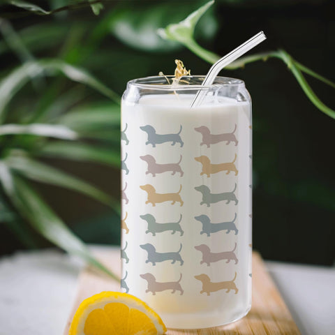 BEHIFL colorful dachshund design glass cup adds elegance to daily beverages