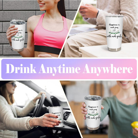 BEHIFL tumbler with double-wall insulation keeps drinks cold or hot.