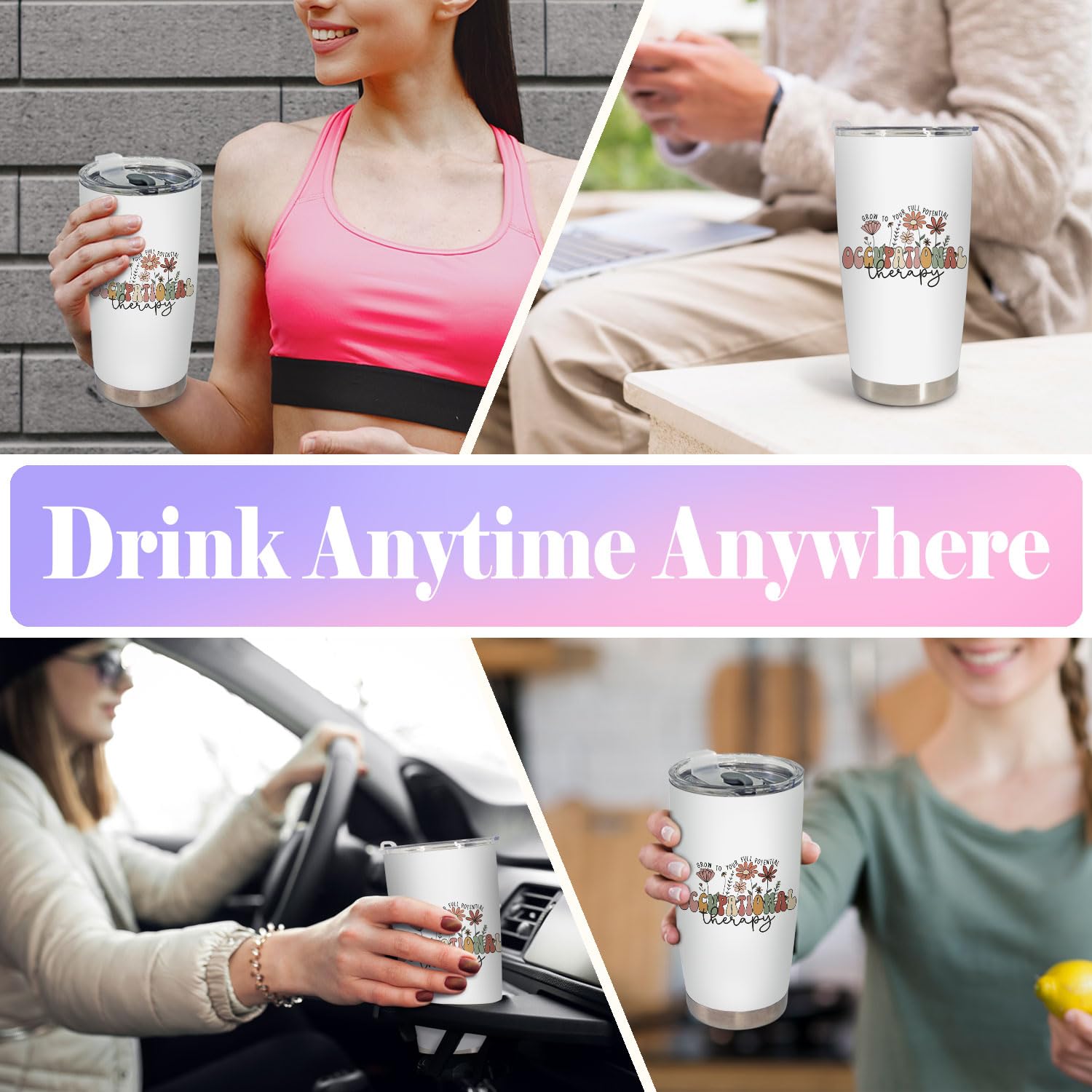 BEHIFL leak-proof lid with silicone gasket prevents spills.