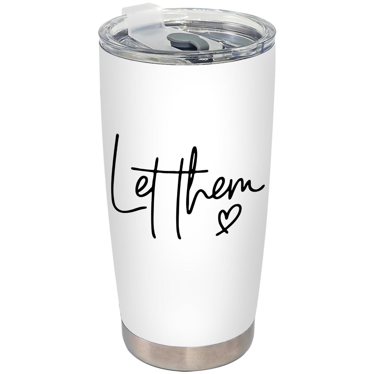 BEHIFL Let Them Inspirational Tumbler with lid and straw for on-the-go drinks.