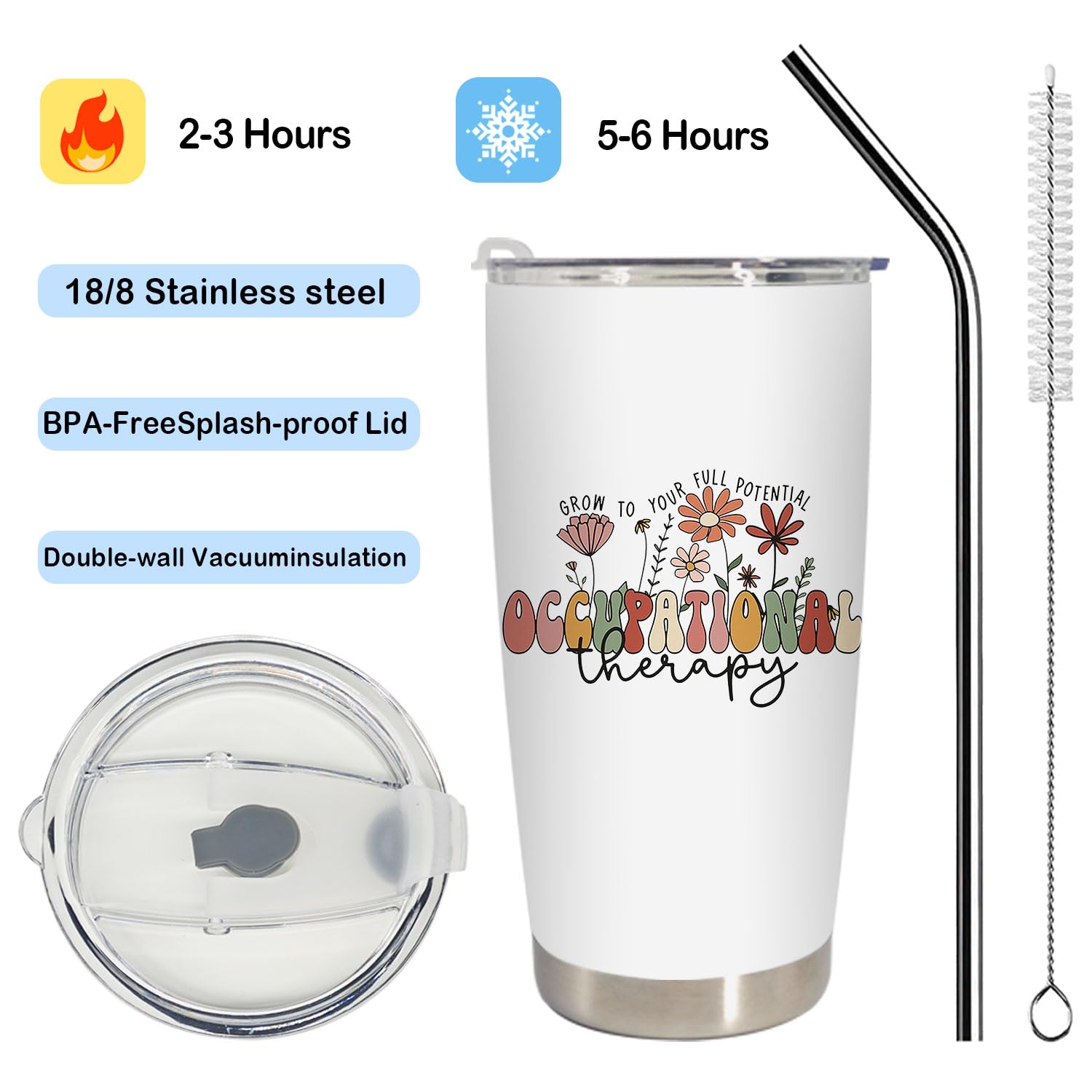 BEHIFL stainless steel tumbler for daily use, durable and rust-resistant.