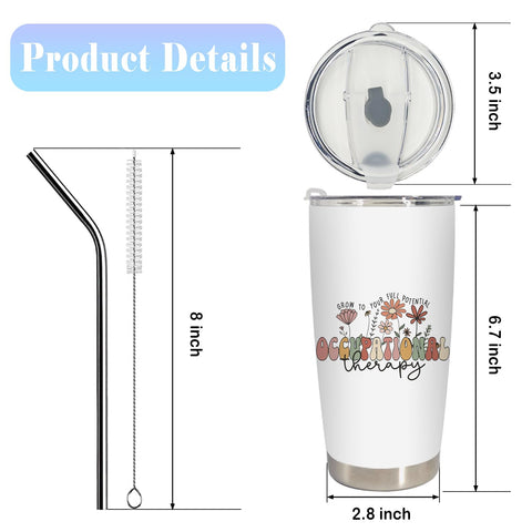 BEHIFL travel-friendly tumbler fits car cup holders and bags.