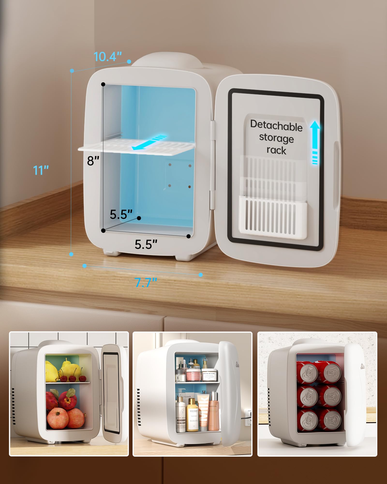 BEICHEN Mini Fridge car power cord enables on-the-go cooling.