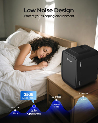 BEICHEN Mini Fridge built-in portable handle enables easy transport.