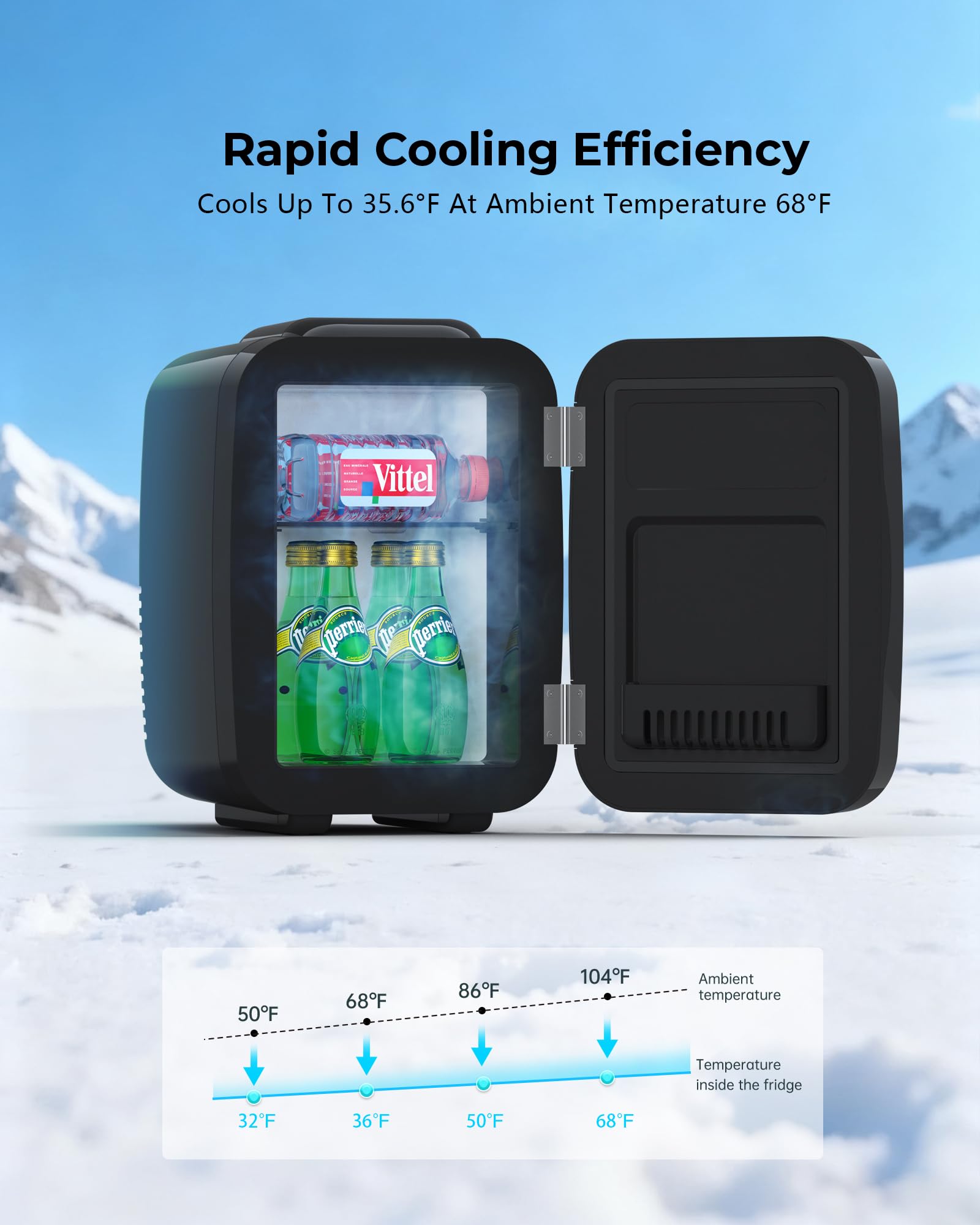 BEICHEN Mini Fridge includes a removable shelf for flexible organization.