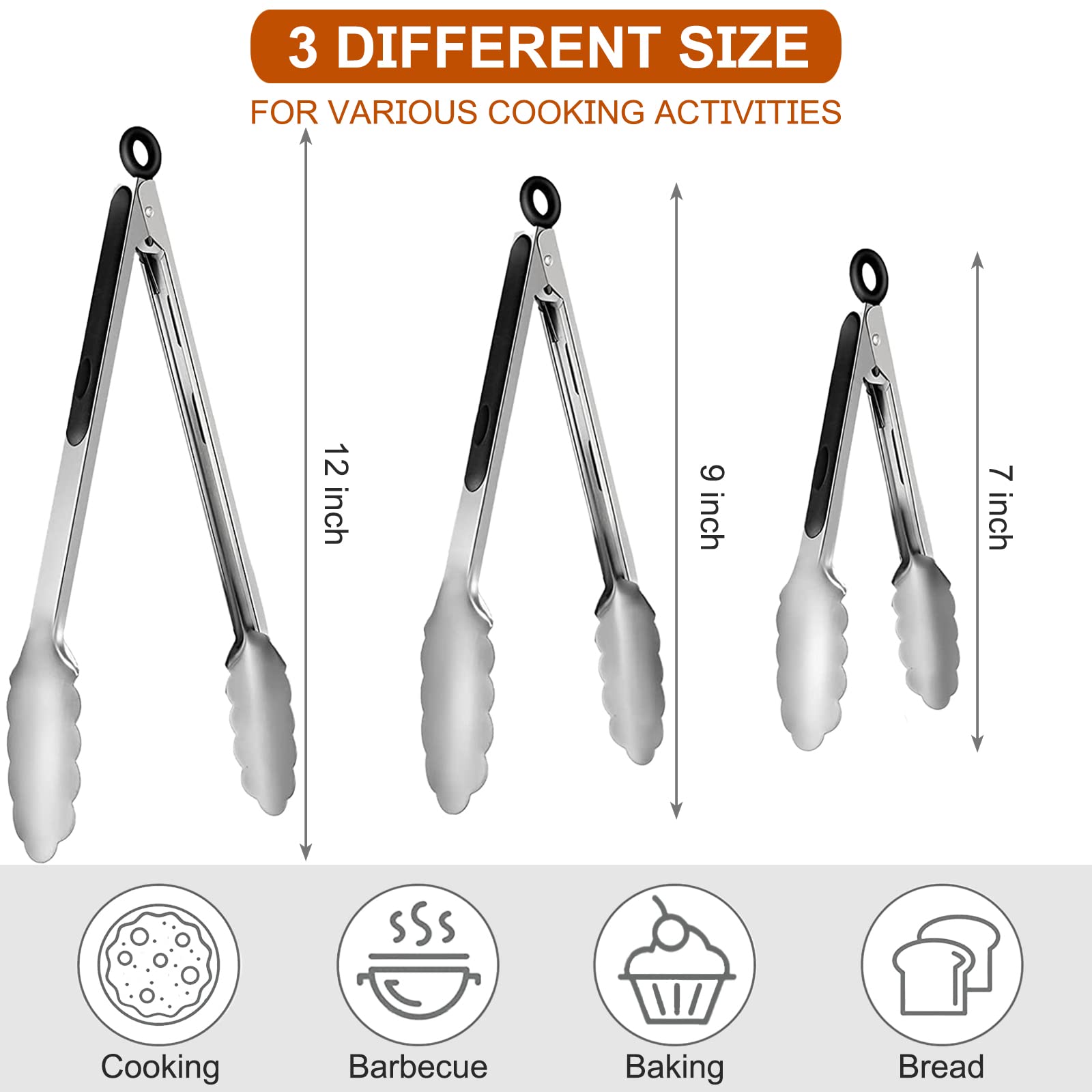 Beieverluck 7-inch tongs provide precise control for small tasks.