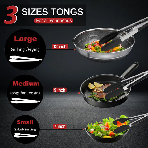Beieverluck dishwasher-safe tongs simplify cleanup after cooking.