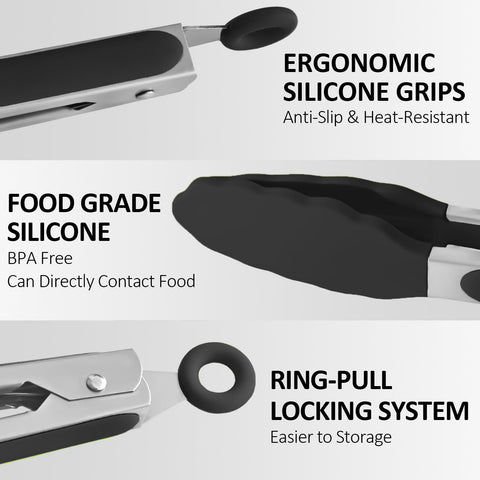 Beieverluck locked-mechanism tongs keep grip secure and stored neatly.