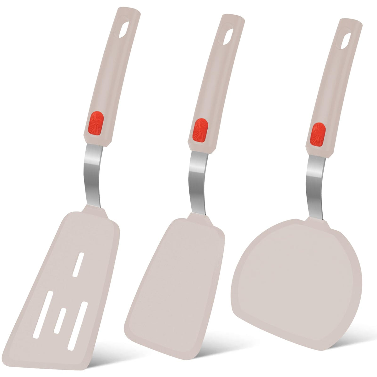Beijiyi silicone spatula set 3 egg flip for gentle nonstick cooking