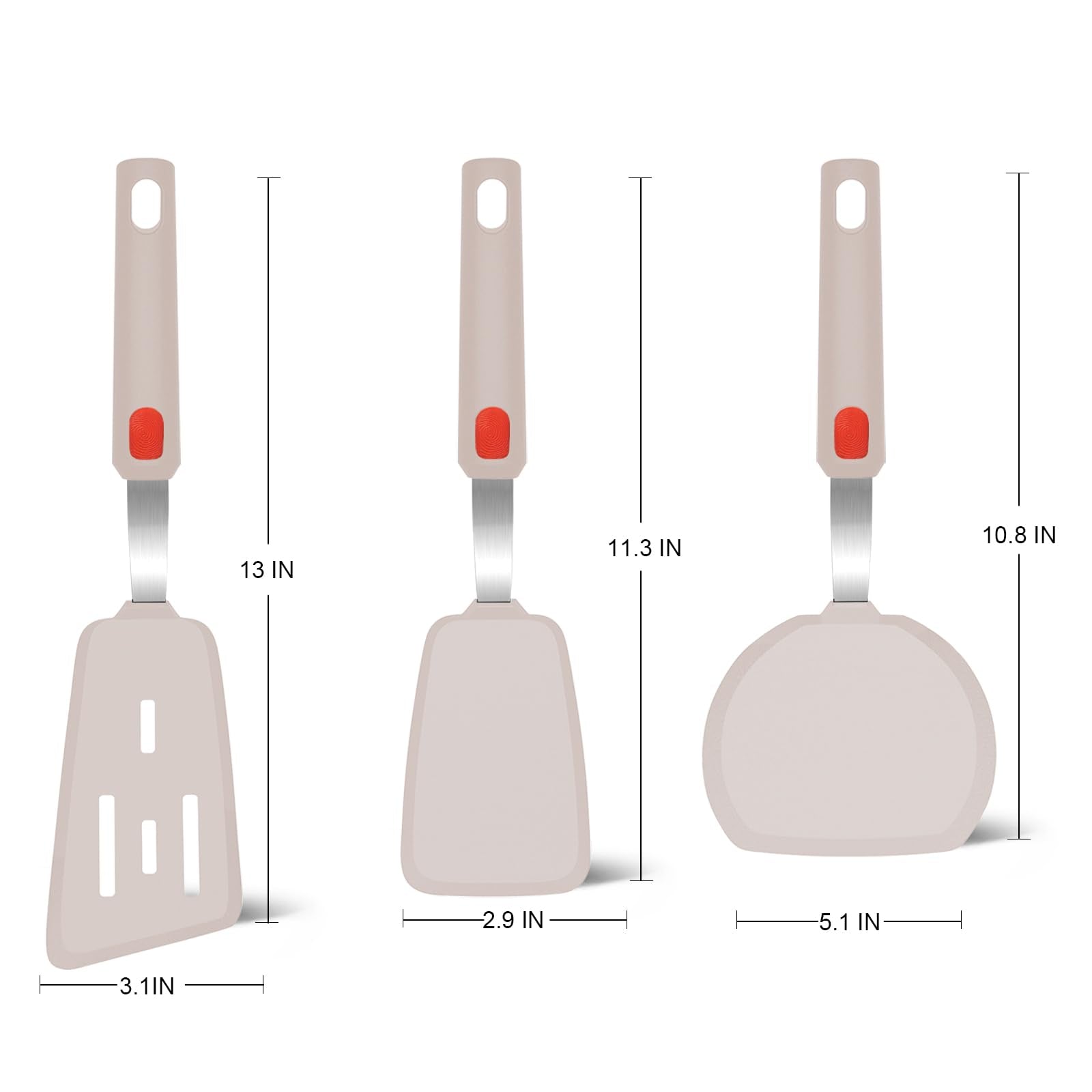 Beijiyi spatula set 3 pancake turner for even lifting