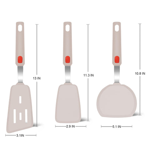 Beijiyi spatula set 3 pancake turner for even lifting