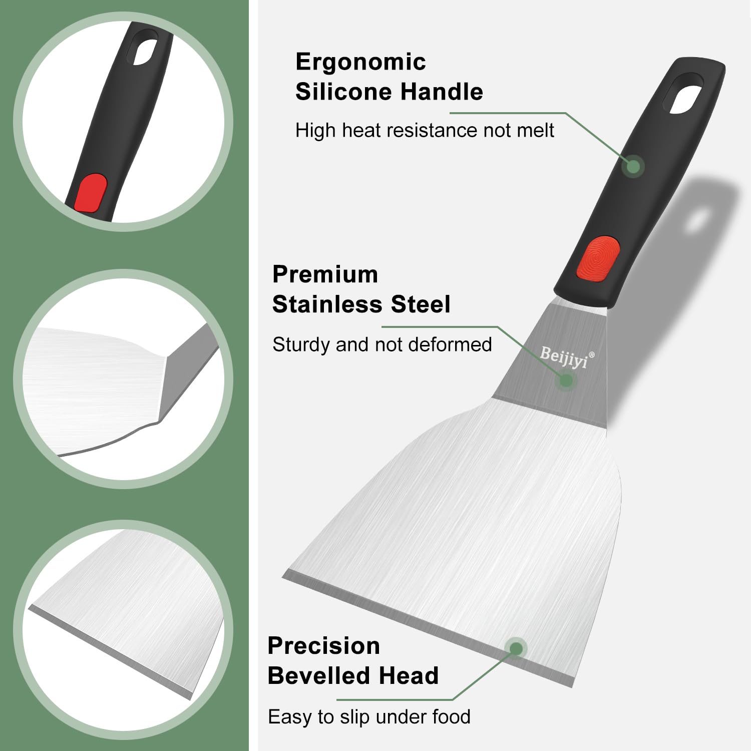 Beijiyi small spatula turner perfect for pancakes and eggs.