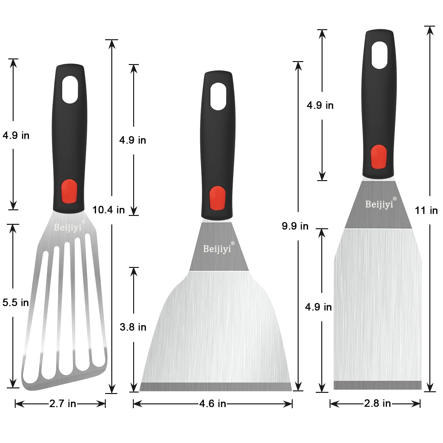 Beijiyi spatula with hanging hole for organized storage after use.