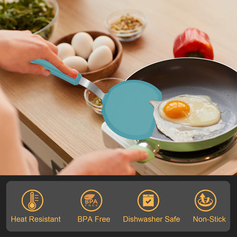 Beijiyi spatula with stainless steel core and thick silicone handle for a secure grip.