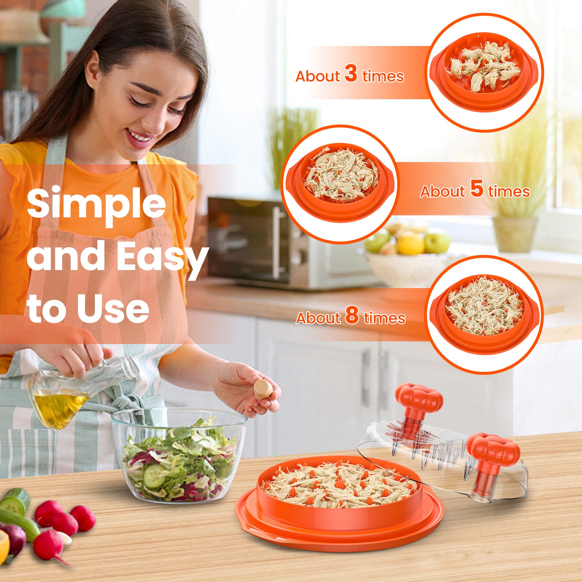 Beiyunee chicken shredder teeth pentagram design aids fast, even shredding of cooked meat.