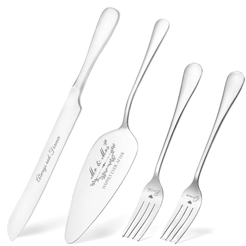 BEKESIN wedding cake knife with Always and Forever engraving for elegant ceremonies