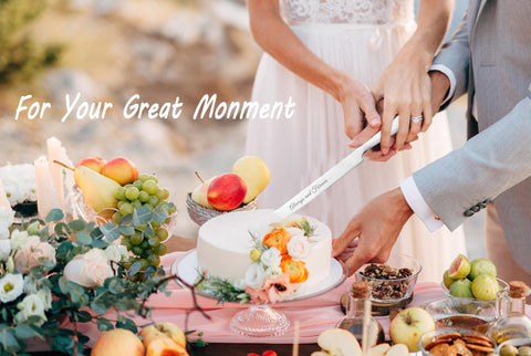 BEKESIN cake server engraved Mr Mrs Happily Ever After for memorable toasts