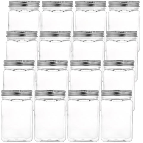 Bekith 16-pack clear jars with wide-mouth for easy filling.