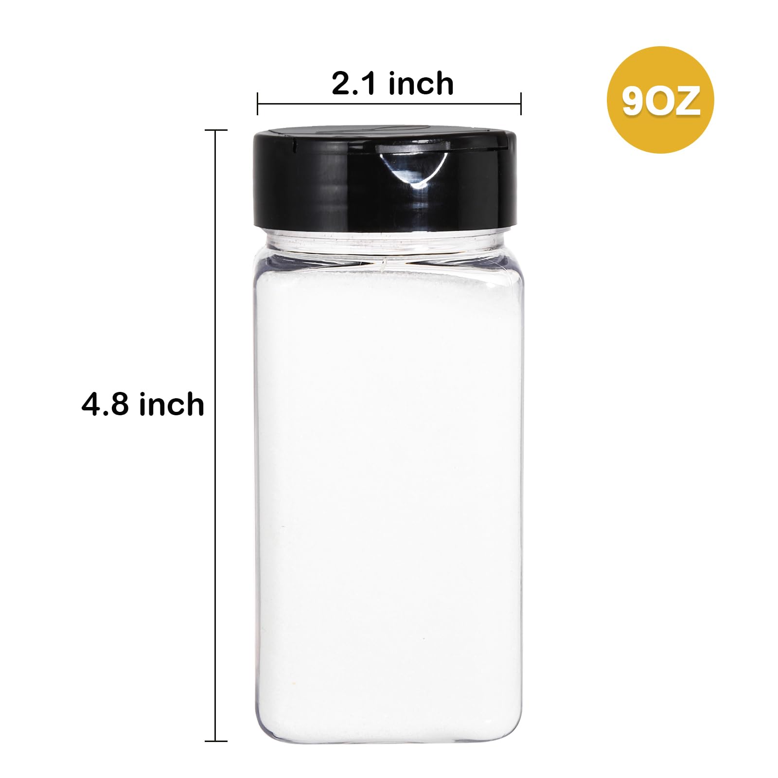 Bekith clear plastic spice containers with durable, lightweight design for everyday use.