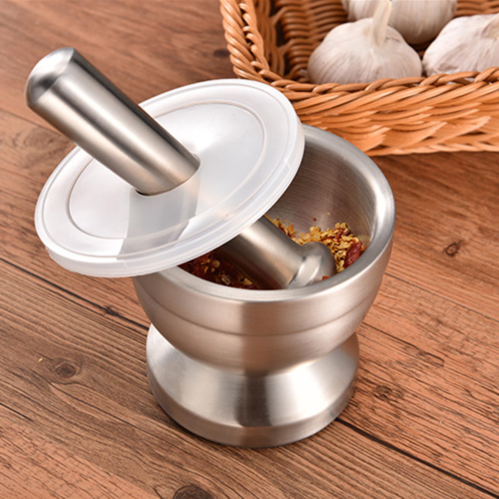 Bekith easy-clean stainless steel mortar and pestle after use