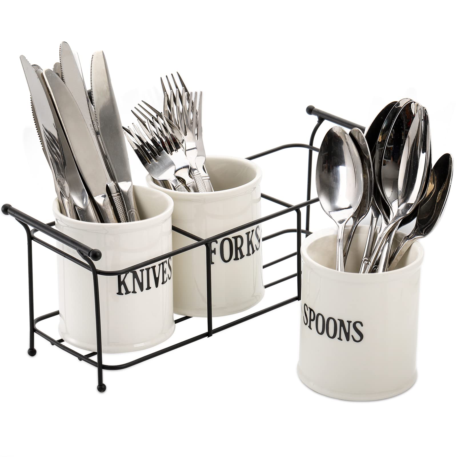 Bekith fork holder in ceramic keeps forks organized for easy serving.