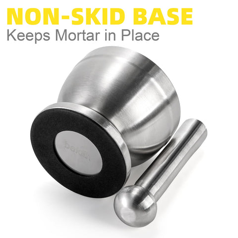 Bekith herb bowl in brushed steel for quick herb prep