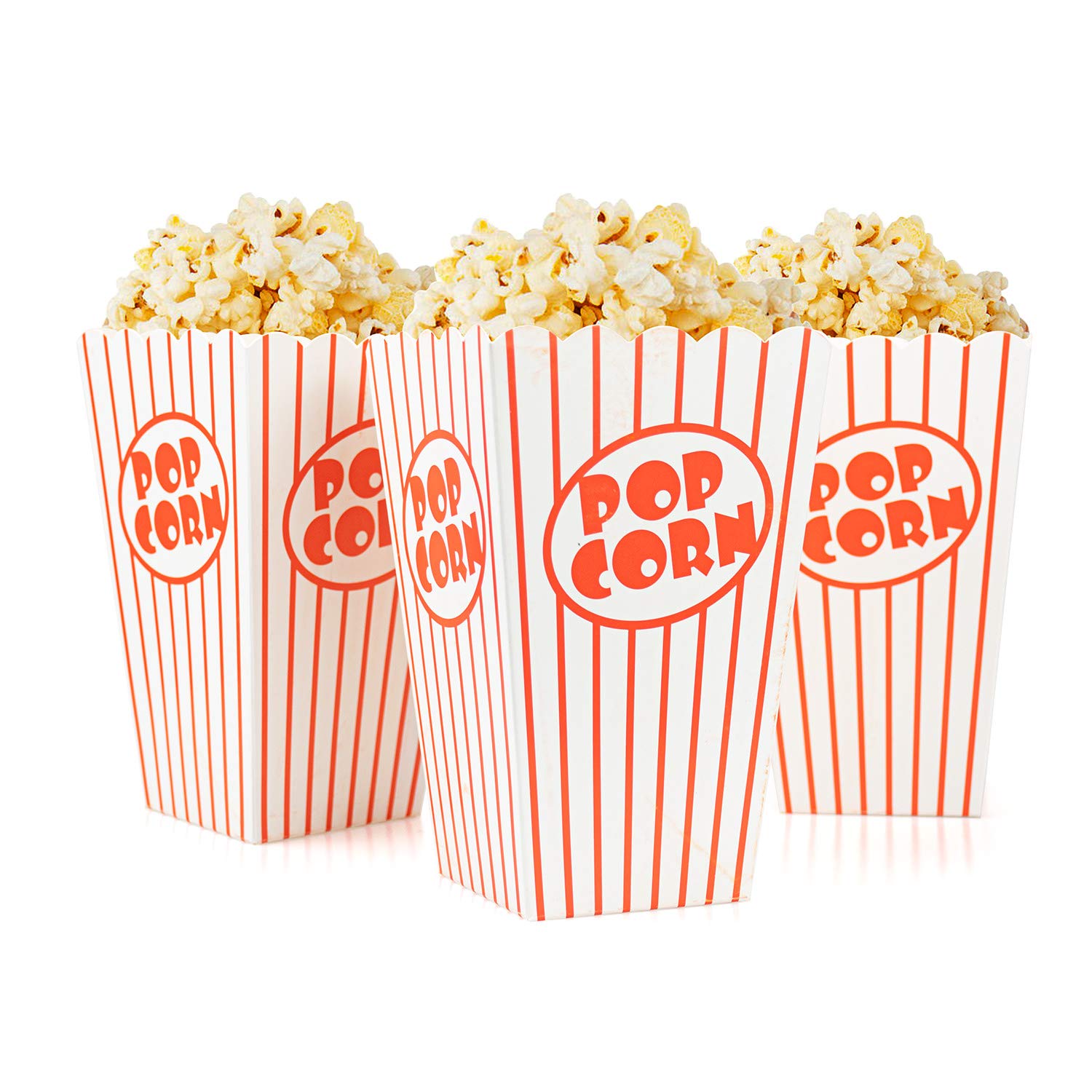 Bekith striped red and white popcorn box side view ideal for party concessions