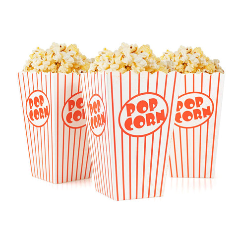 Bekith striped red and white popcorn box side view ideal for party concessions