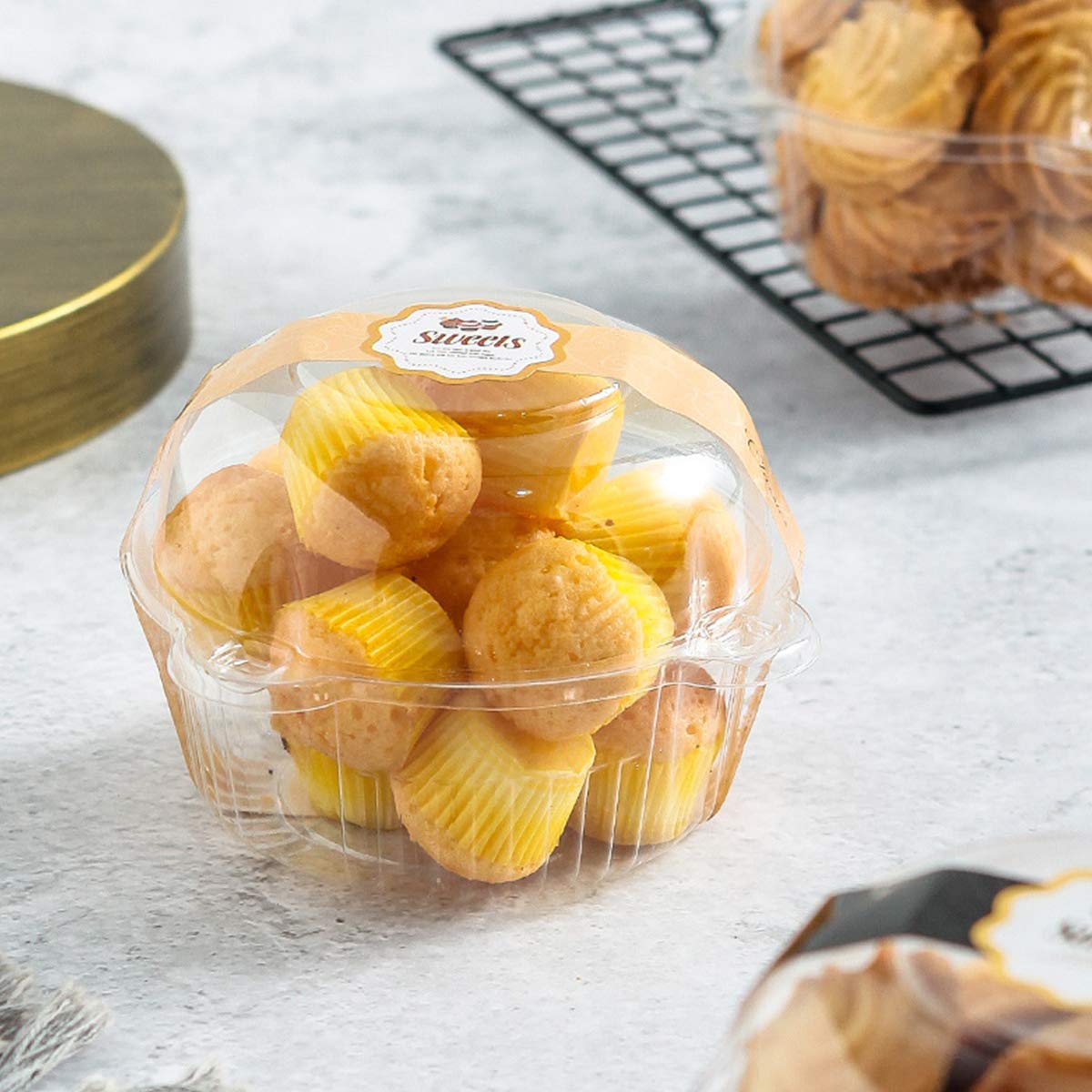 Bekith precise-dimensions-top-bottom-diameter-height help ensure cupcake compatibility.