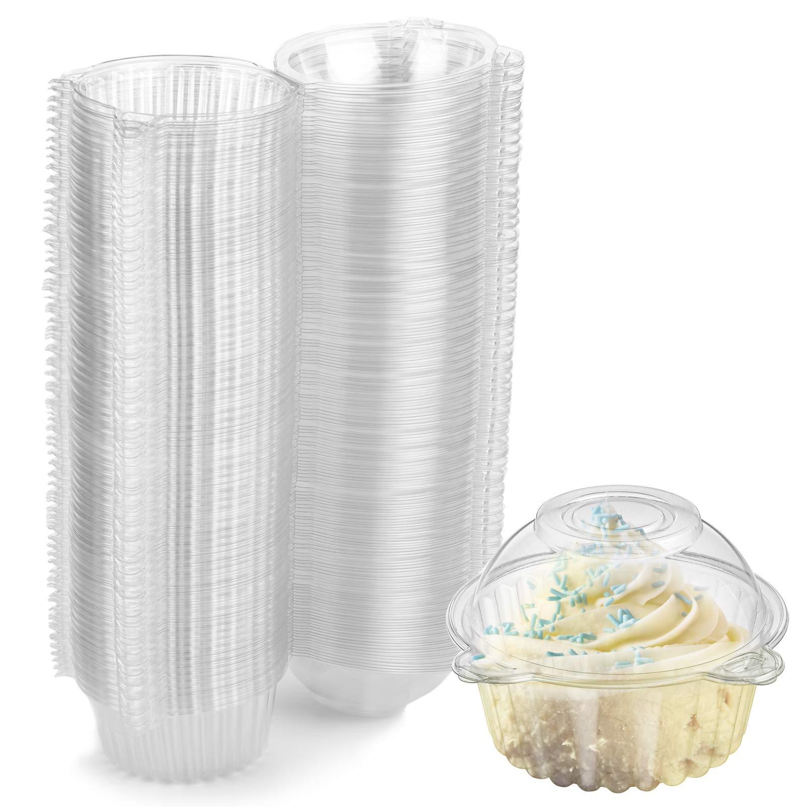 Bekith resealable-dome-lid cupcake-container secures desserts for safe transport.