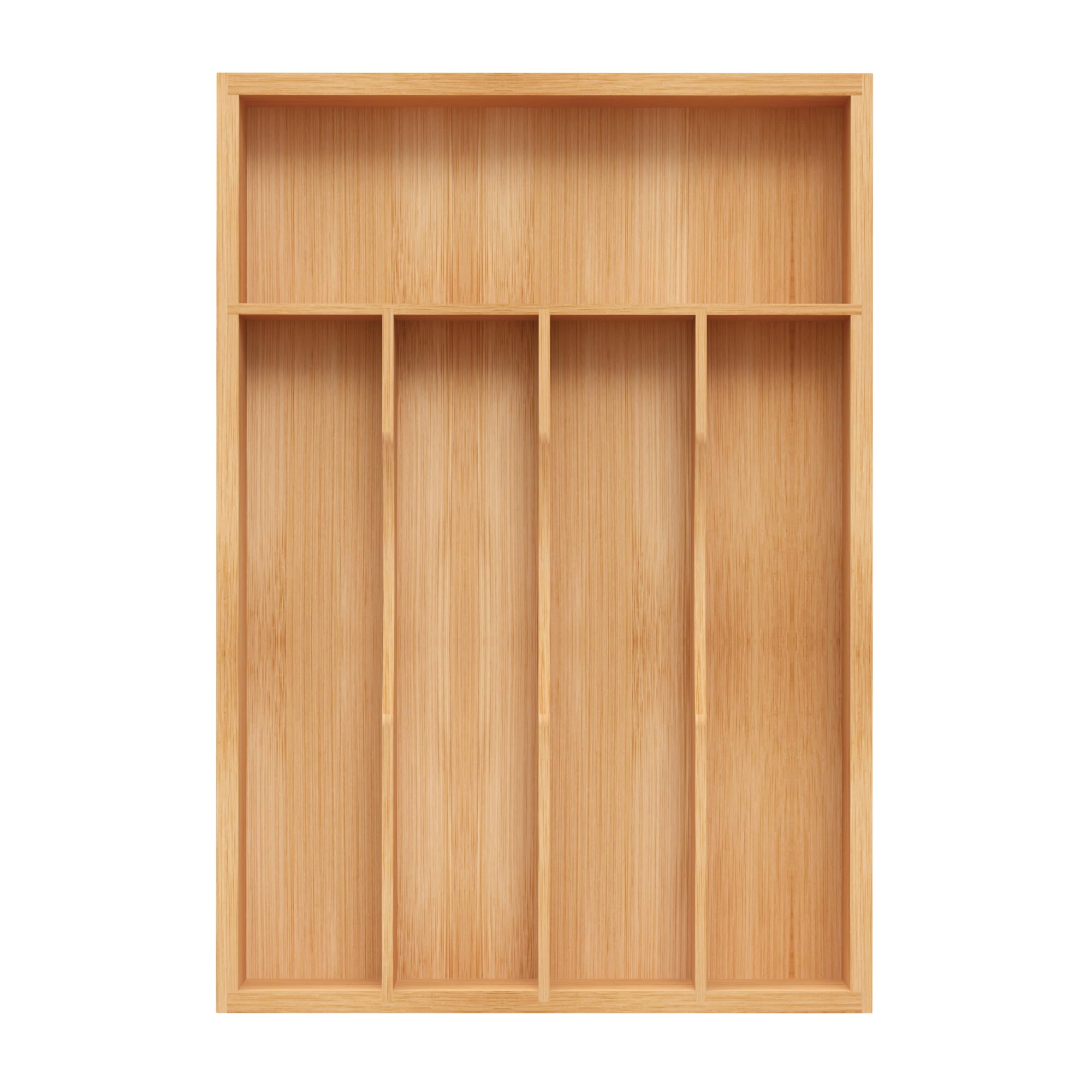 BEKVEM bamboo silverware organizer in natural finish keeps kitchen utensils neatly organized.