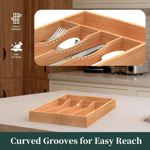 BEKVEM bamboo organizer features reinforced construction for daily kitchen durability.