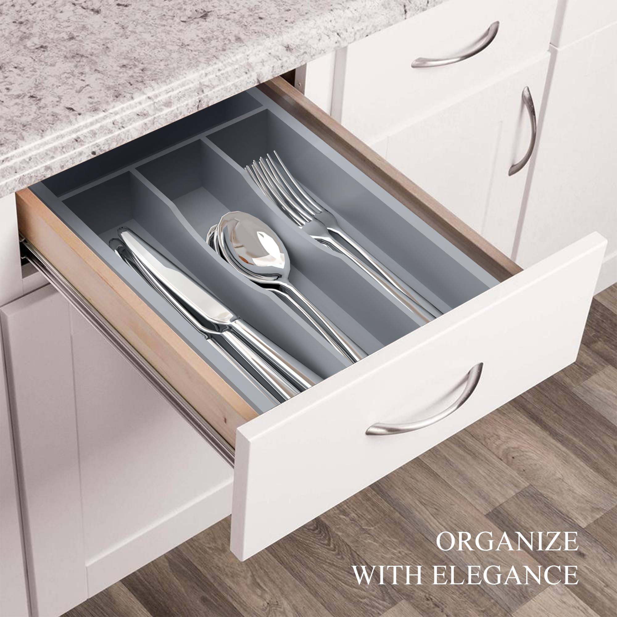 BEKVEM anti-slip pads keep organizer stable during use.