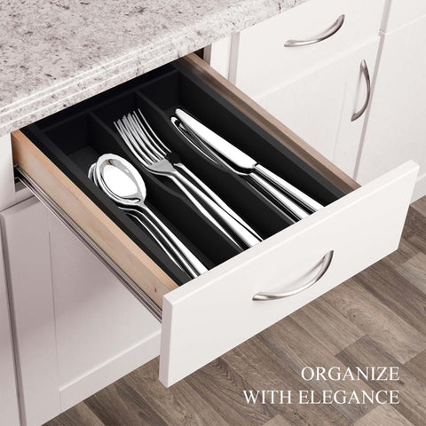 BEKVEM silverware-storage expandable design adapts to drawer width