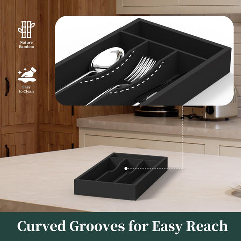 BEKVEM utensil-holder with grooved-dividers provides stable, accessible storage