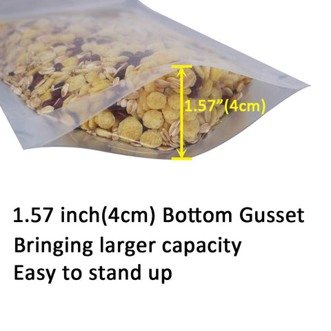 Belinlen gusset-bottom design expands capacity and stands upright.