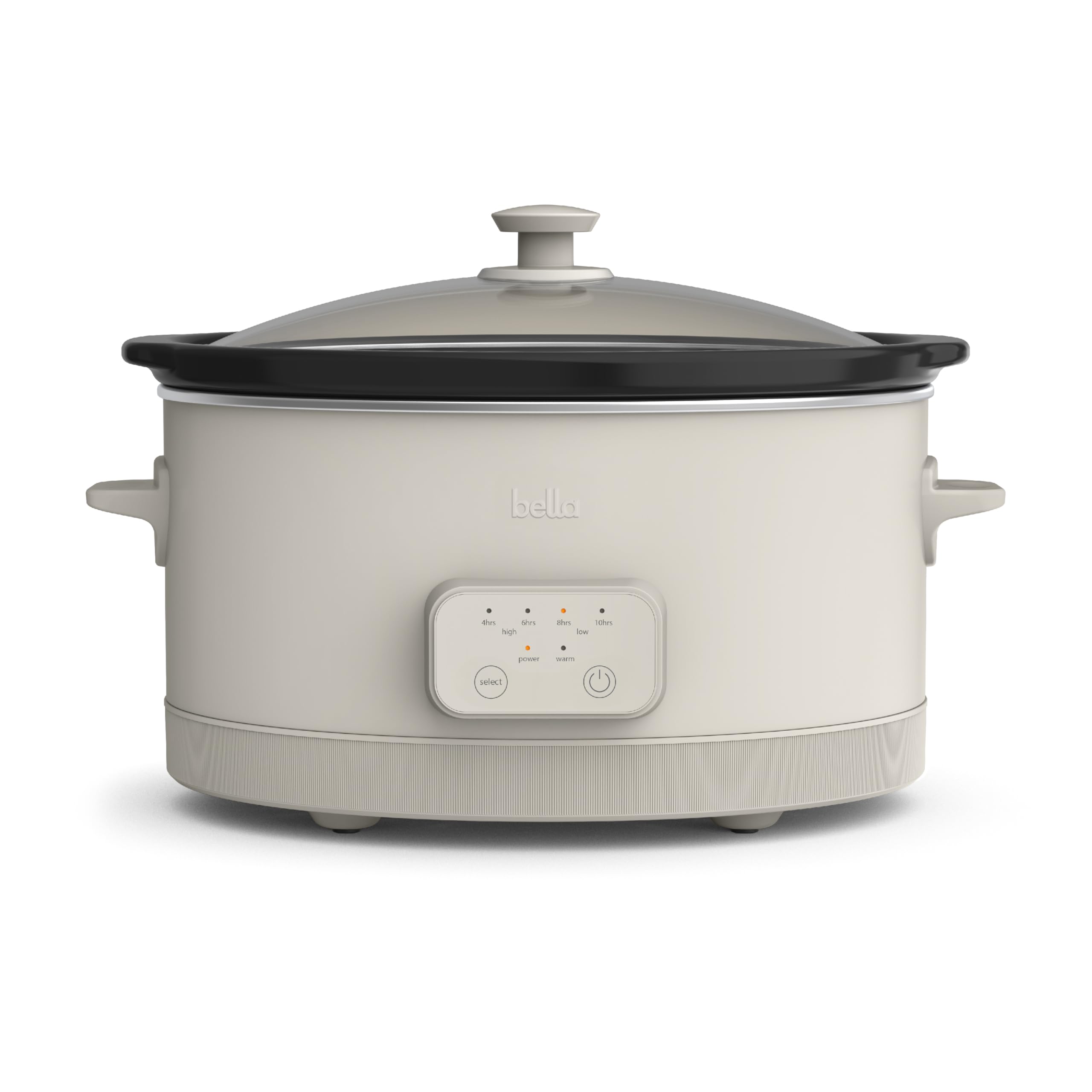 Bella 6-Qt slow cooker with oatmilk finish and stoneware pot for easy meals
