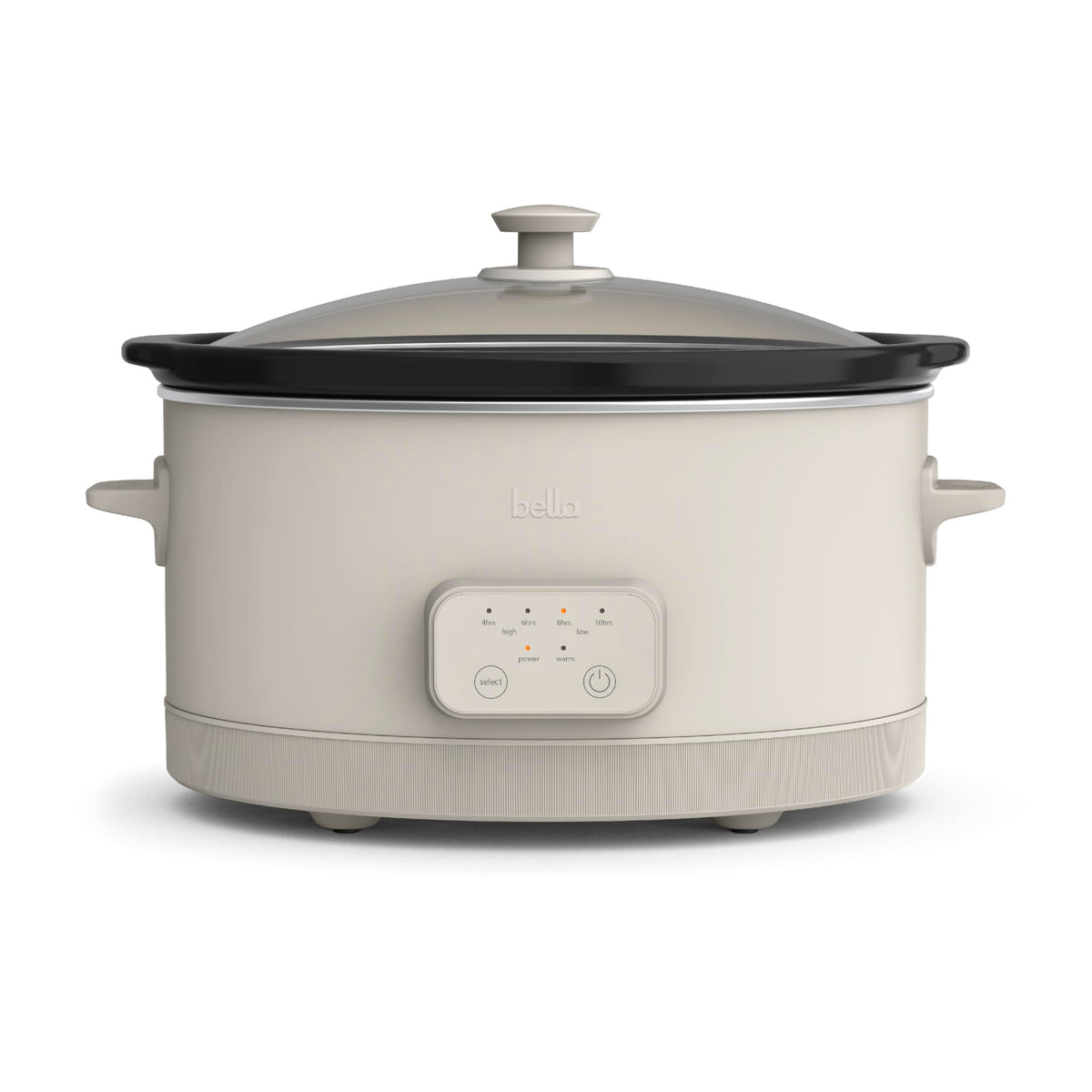 Bella 6-Qt slow cooker with oatmilk finish and stoneware pot for easy meals