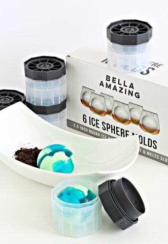 BELLA AMAZING dishwasher-safe ice ball molds for quick cleanup after parties.