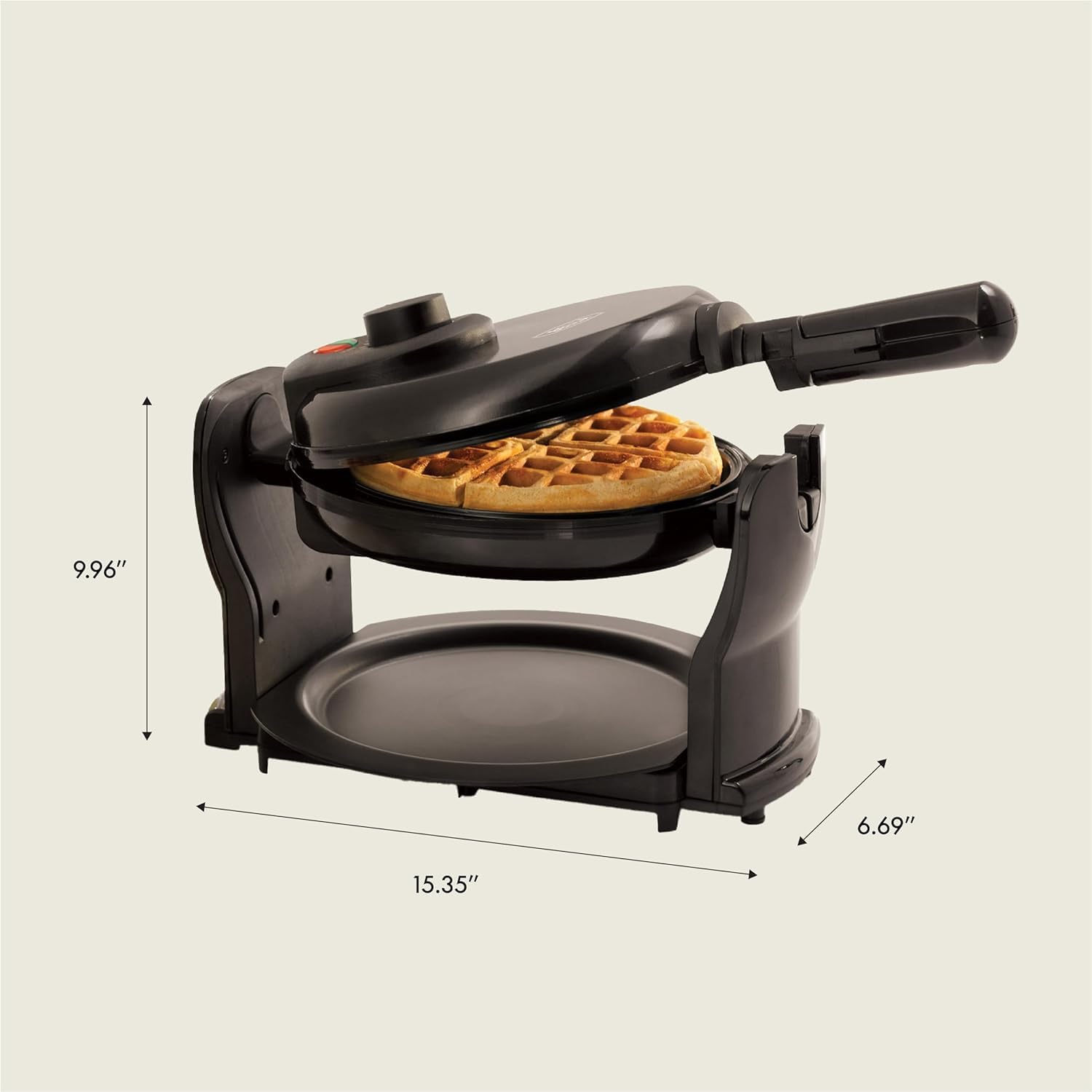 BELLA Classic rotating waffle maker nonstick plates for easy release