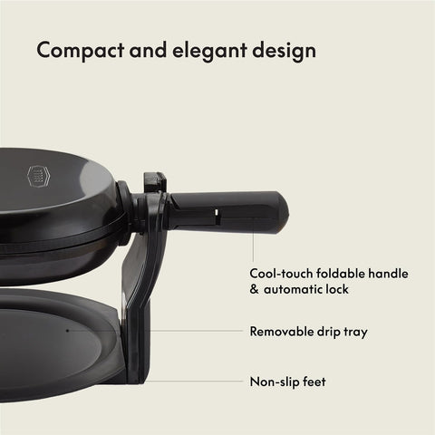 BELLA Classic rotating waffle maker removable drip tray for mess-free cleanup