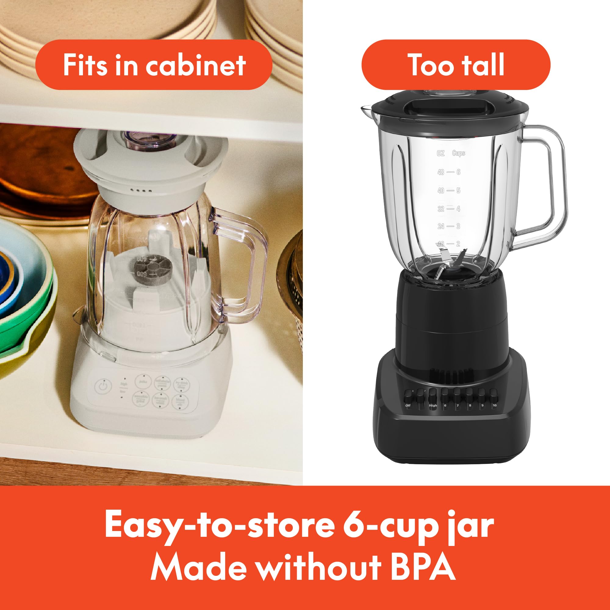 BELLA ice-crusher 450-watt motor for smooth blends