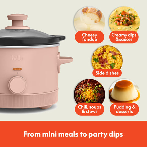 Bella Blossom slow cooker cool-touch handles for safe, simple handling