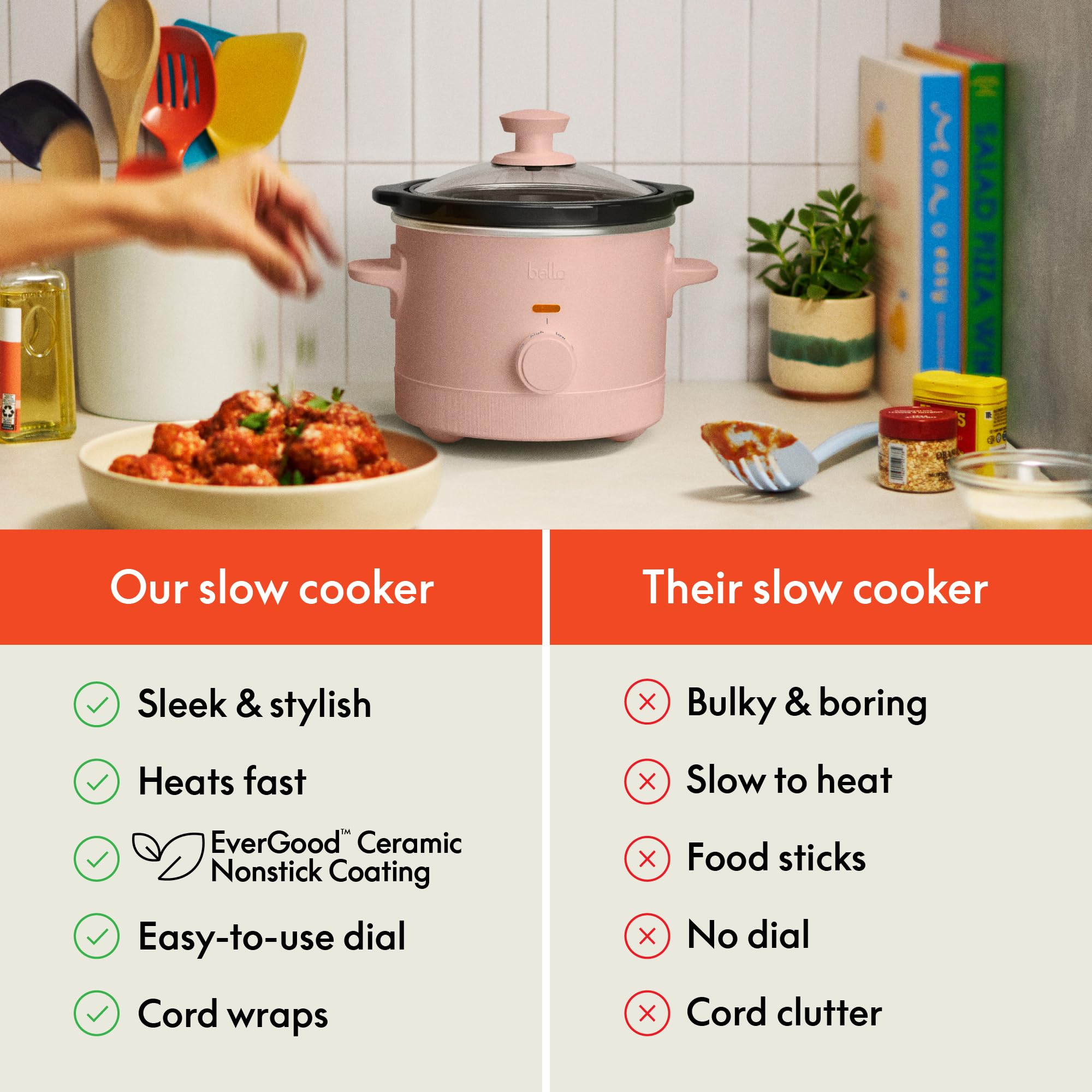Bella 1.5qt dishwasher-safe stoneware pot for easy cleanup