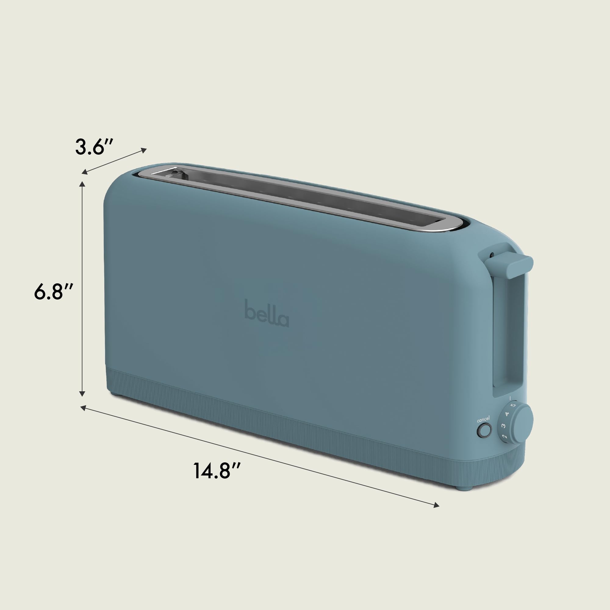 BELLA Surf 10-inch slot accommodates sourdough and thick slices.