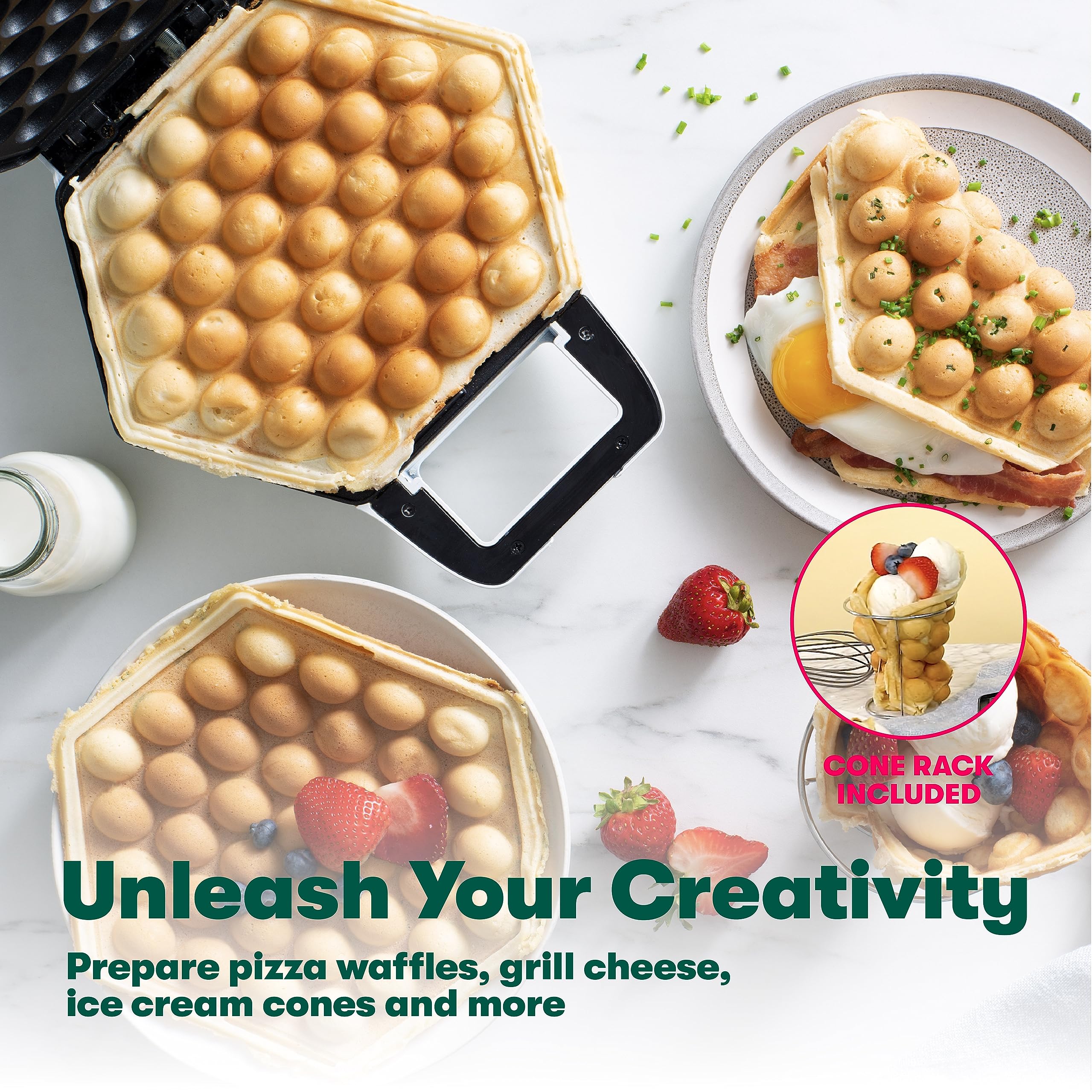 BELLA white and pink gift-ready waffle maker for celebrations.