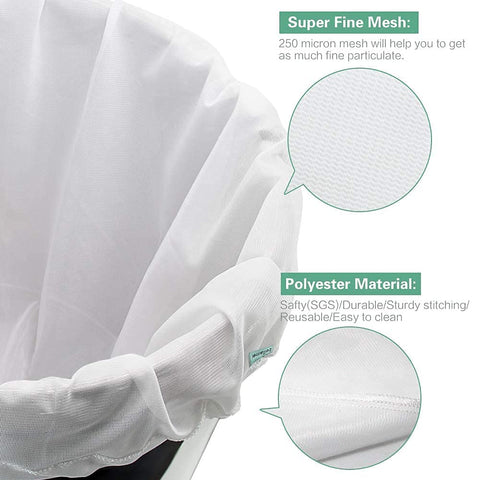 Bellamei Brew Bags drawstring closure keeps grains contained during draining.