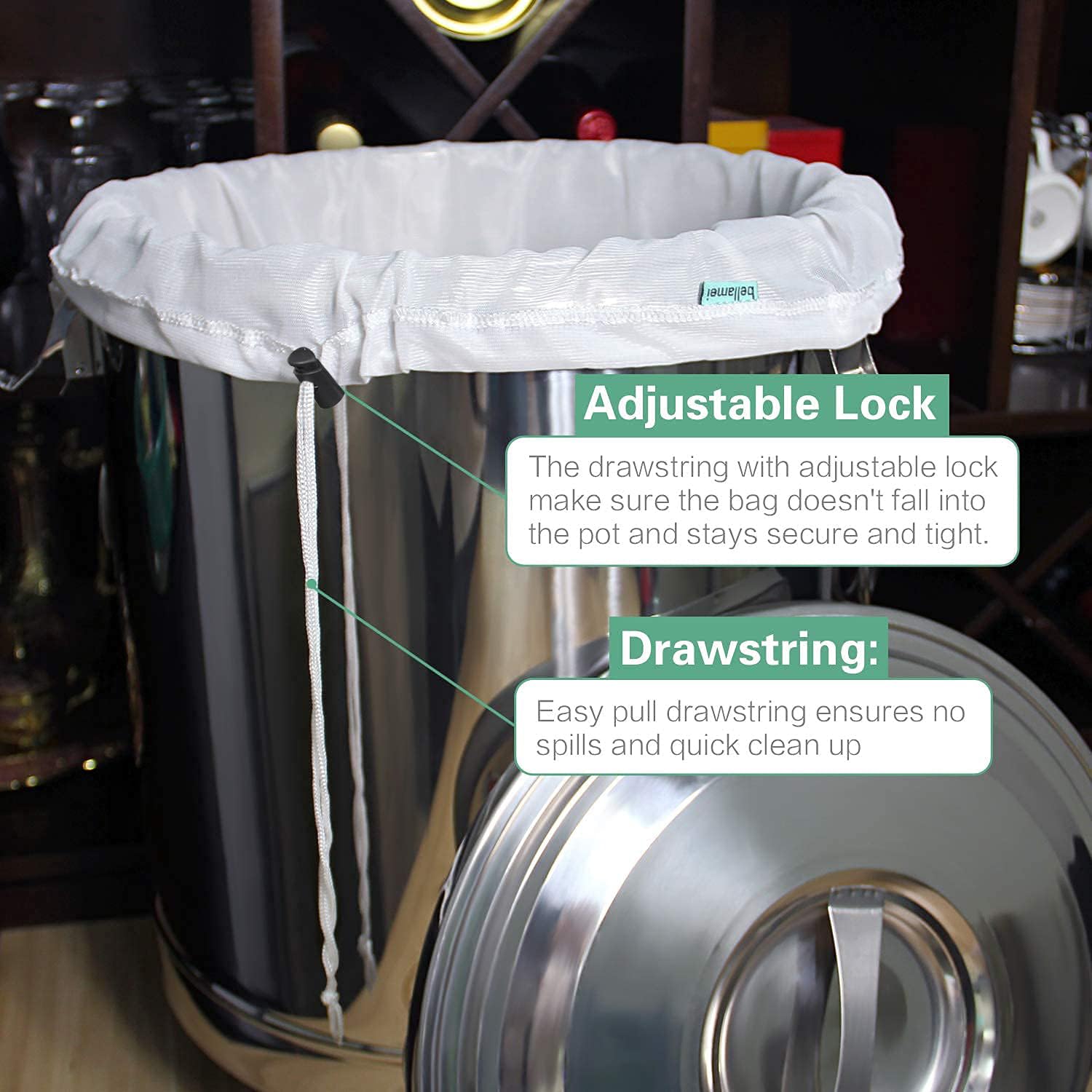 Bellamei Brew Bags easy-clean nylon for repeated use.